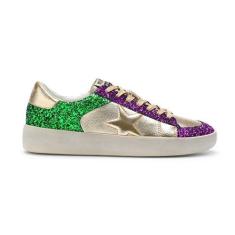 Imagem de Mi.iM Alex Rubber Sole Cadarço Glitter Couro Star Tênis, Dourado, verde, 36