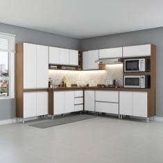 Imagem de Cozinha Completa De Canto Modulada Sabrina 252/254X202 Cm 8 Peças Mdp