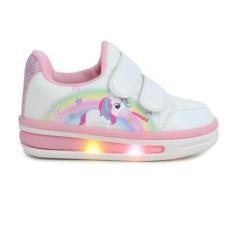 Imagem de Tênis Infantil Feminino Novopé Luz de Led Unicórnio Rosa  72-Feminino