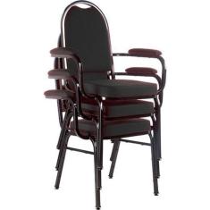 Imagem de Kit Com 3 Cadeiras Para Auditório Linha Hotel Preto