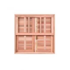 Imagem de Kit com 2 Janelas Guilhotina com Ferragem Je821 Esel 100x120x12cm Natural