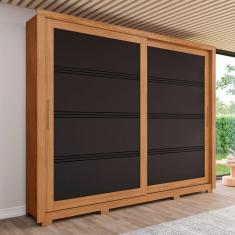 Imagem de Guarda-Roupa Casal Medelín 2 Portas 4 Gavetas Nature/Preto - Henn