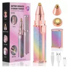 Imagem de Aparador Removedor De Pelos Facial 2 Em 1 Batom USB LED