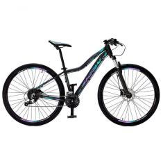 Imagem de Bicicleta Aro29 Krw Alumínio Shimano 24v Freio Hidráulico S5 15.5 Preto-Lilás E Turquesa