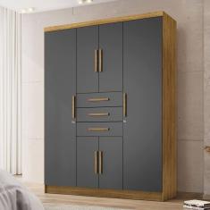 Imagem de Guarda-Roupa Casal Taurus 6 Portas 3 Gavetas Natural/Alasca - Pnr Móveis