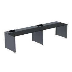 Imagem de Mesa de Plataforma Simples para 2 Pessoas Corporativa 140x792/2p Pscpp140/792/2p Preto/Grafito