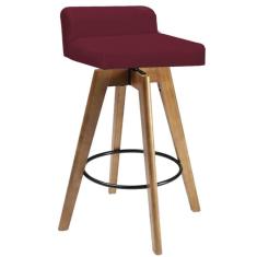 Imagem de Banqueta Alta Giratória Madeira Bistrô Suede Bordô Bordô