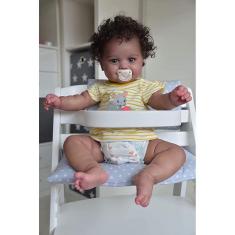 Imagem de Boneca de bebê afro-americano de 20 polegadas com cabelo encaracolado enraizado à mão