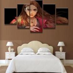Imagem de Quadro Decorativo Feiticeira-Escarlate 5 peças 130x65 em tec