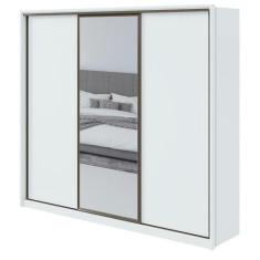 Imagem de Guarda-Roupa Casal Spazio 270 Glass 3 Portas 6 Gavetas Branco - Móveis