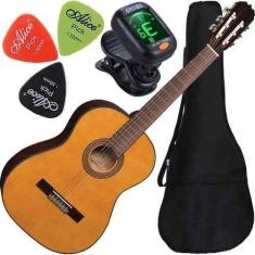 Imagem de Kit Violão Clássico Acústico Cordas Nylon Eagle Dh69 Natural