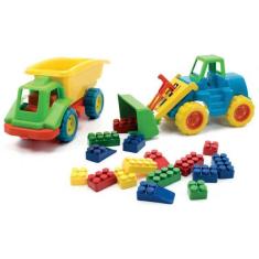 Imagem de Caminhão e Retroescavadeira Fora da Estrada Block Simo Toys