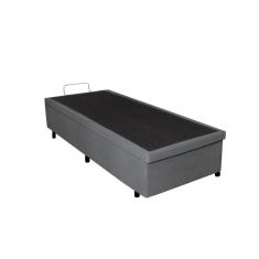 Imagem de Base de Box Baú Solteiro 96x203x42cm em Courino Cinza