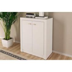 Imagem de Balcão De Escritório Me4103 C/ 2 Portas Branco - Tecno Mobili