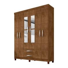 Imagem de Guarda Roupa Casal Modena 6 Portas 2 Gavetas Com Espelho Malbec Incorplac