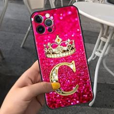 Imagem de Capa de telefone de carta de diamantes rosa para iPhone 11 7 12 13 Pro XR X XS Max 6 6S 8 Plus SE Capa macia à prova de choque Funda SE2022,B03,Para iPhone 13 mini