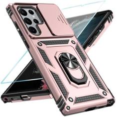 Imagem de SunStory Capa para Samsung Galaxy S22 Ultra com protetor de tela HD e suporte e capa de câmera deslizante, [Não serve para S22 Plus ou S22] [nível militar] Telefone protetor para Galaxy S22 Ultra