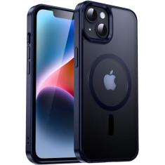 Imagem de Supdeal Capa magnética para iPhone 13/iPhone 14, compatível com carregamento Magsafe, proteção à prova de choque, capa de telefone de silicone fosco translúcido com carregador Mag Safe projetado, 6,1