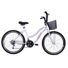 Imagem de Bicicleta Aro 26 Feminina Beach 18 Marchas Branca - Dalannio Bike