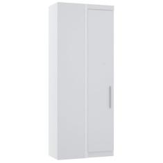 Imagem de Guarda Roupa De Canto Reto Modulado 90cm 1 Porta Alpes Luciane Móveis Branco Pf Com Branco Pf