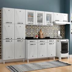 Imagem de Cozinha Completa de Aço Star New 14 Portas 3 Gavetas com Vidro Branco - Telasul