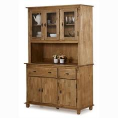 Imagem de Armário de Cozinha com Cristaleira de Vidro e Madeira Antique com 6 Po