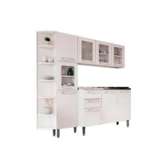 Imagem de Cozinha Modulada Completa 4pçs Armário Balcão Paneleiro Complemento C4P47 Branco - Bertolini
