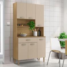 Imagem de Armário de Cozinha Apolo 6 Portas 1 Gaveta Freijó/Vanilla - Kits Paraná