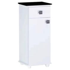 Imagem de Balcão Multiuso Para Bebedouro Ayla Branco Tampo Preto