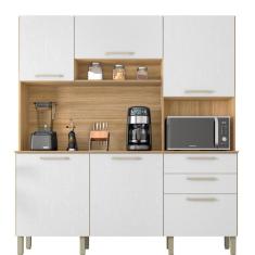 Imagem de Armário De Cozinha Kit 6 Portas Ferrara Kits Paraná Freijó Supremo