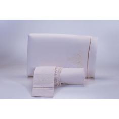 Imagem de Jogo Lençol Casal Super King 3 Peças 200 Fios Algodão Palha