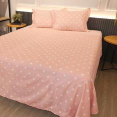 Imagem de Jogo de Cama Appel Solteiro 3 peças Microfibra Charme Poá Rosa