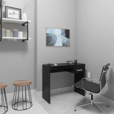 Imagem de Mesa Escrivaninha Escritório Home Office 1 Gaveta Preta