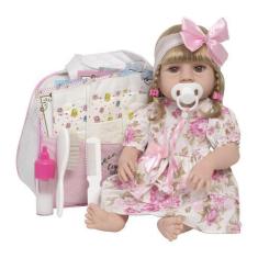 Imagem de Bebe Reborn Menina Abigail Com Vestido Florido Lindos Itens - Cegonha