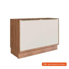 Imagem de Balcão de Cozinha Ten 2 pt Freijó e Argila 120 cm