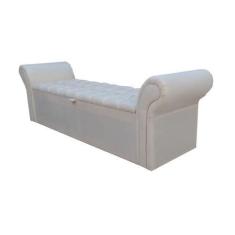 Imagem de Recamier Báu Realeza Ideal Para Camas Queem 1,58 - Suede Bege - Estofa