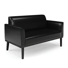 Imagem de Sofá Namoradeira com Poltrona Base de Madeira Fixa Preto Marisa Corano Preto D03 - D`Rossi