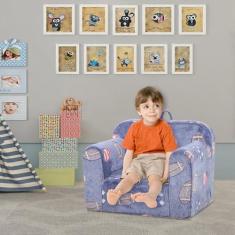 Imagem de Cadeira de sofá infantil de assento único, sofá infantil de espuma com veludo que brilha no escuro, embalagem comprimida cadeira infantil de 3 anos, sofá infantil de tecido de vários padrões para uso