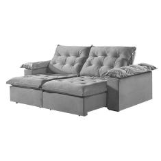 Imagem de Sofá 3 Lugares Retrátil E Reclinável Martins M-147 Veludo Cinza