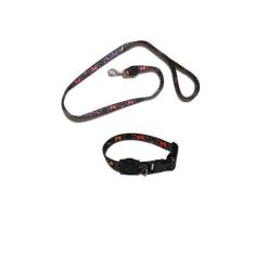 Imagem de Conjunto Guia E Coleira De Seda 15mm Preto Minnie Tam Único - Nica Pet