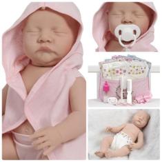 Imagem de Bebê Tipo Reborn Saída De Banho Brinquedo 100% Vinil - Cegonha Reborn