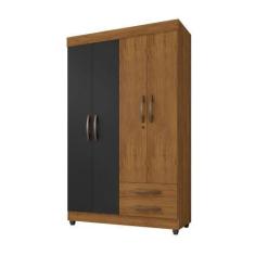 Imagem de Roupeiro Lion Guarda-Roupa Solteiro 4 Portas 2 Gavetas - Móveis Leão