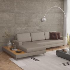 Imagem de Sofá em Linho 292cm Chaise Esquerdo e Deck Loft