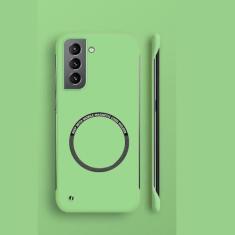 Imagem de Capa de telefone magnética sem moldura para PC rígido para Samsung Galaxy S23 S22 S21 S20 FE S10 NOTA 20 Ultra 10 Plus Capa fina fosca, verde claro, para S20 Ultra