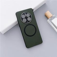 Imagem de Capa de telefone para Huawei Mate 50 Pro 40 30 Carregamento magnético sem fio Proteção da câmera Capa macia à prova de choque, Verde escuro, Para Mate 40Pro Plus