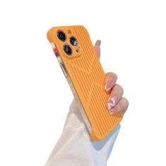 Imagem de Capa de telefone respirável com grade de resfriamento sem moldura fina para iPhone 14 13 12 11 Pro Max Hard PC Dissipação de calor capa traseira, amarela, para iPhone 13 pro