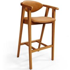 Imagem de Banqueta Alta Para Cozinha Bancada Bar Sala de Jantar Fixa Cecília L02 Couríssimo Whisky - Lyam