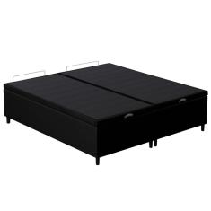 Imagem de Base Cama Box Baú Casal Queen 158cm Hit I02 Corano Preto - Mpozenato