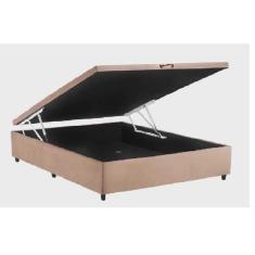 Imagem de Cama Box Ba  Vi vao Suede Ros  Com 128cm De Largura