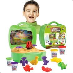 Imagem de Maletinha Dinossauro Vulcão Formas Dino Bancada 4 Massinhas - Divertoy